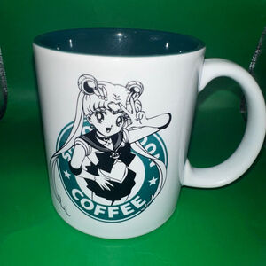 NWOT Sailor Moon 12Oz Ceramic Coffee/Tea Mug White/Green Starbucks Inspired